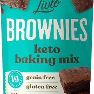 Livlo Keto Brownie Baking Mix – Just 1g Net Carb – Sugar & Gluten Free Keto Desserts, Sweets & Treats – Low Carb, Nut Free, Diabetic Friendly Snack – Fast, Delicious and Easy to Make – 12 servings