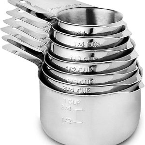 Measuring Cups Stainless Steel 7 Piece Stackable Set for Dry or Liquid Ingredients Measurement – Kitchen Gadgets & Utensils Metal Measuring Cups Best for Cooking & Baking