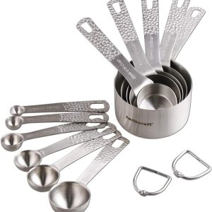 Measuring Cups and Measuring Spoons Set, Stainless Steel Measuring Cups and Spoons Set, 18/8 Steel Measuring Spoons, Metal Measure Cups Spoons, 5 Measuring cups and 6 Measuring Spoons Set