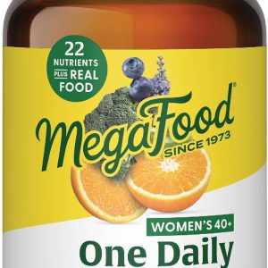 MegaFood Women’s 40+ One Daily Multivitamin for Women with Vitamin B12, Vitamin B6, Vitamin C, Vitamin D, Zinc & Iron – Plus Real Food – Immune Support – Bone Health – Non-GMO – Vegetarian – 90 Tabs