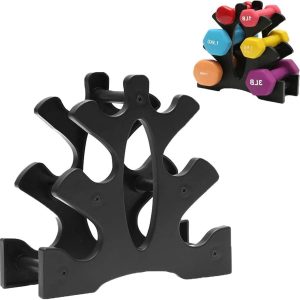 Mini Dumbbell Bracket, 3-Tier Tree Dumbbell Storage Racks, Stand Weight Lifting Dumbbell Storage Holder Floor Bracket Home Gym Exercise Fitness Tool
