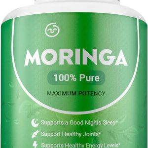 Moringa Powder Capsules – Pure Nutrient-Rich Moringa Powder – A Natural Green Antioxidant Superfood – Supports Energy, Skin Health, Gut Health+ – w/Essential Vitamins & Amino Acids(Pack of 1)