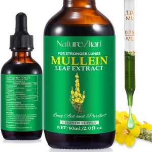 Mullein Drops for Lungs – Mullein Leaf Extract for Lungs – Mullein Leaf Extract – Lung Detox for Smokers-Mullins Detox Lungs for Lung Cleanse, Respiratory – 2 fl oz