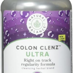Natural Balance Ultra Colon Clenz | Herbal Colon Cleanse & Detox Supplement | Gentle & Dependable Overnight Formula | 120 Vegetarian Capsules