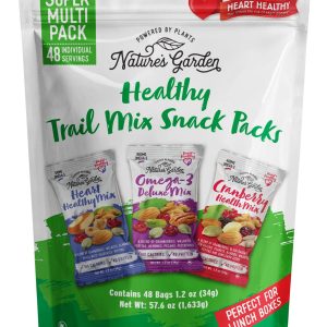 Nature’s Garden Healthy Trail Mix Snack Pack – | Premium Nuts and Seeds | Delicious Healthy Trail Mix Snack – Food Allergy Free, 48 individual bags Net wt 57.6 0z