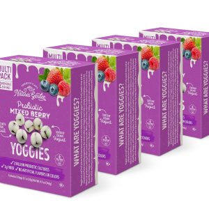 Nature’s Garden Probiotic Mixed Berry Yoggies 12 x 0.7oz (Pack of 4) Yogurt Covered Fruit Snacks, High Fiber, Real Fruit Pieces, Office Snack Variety Packs For Adults, No Artificial Ingredients, Gluten Free
