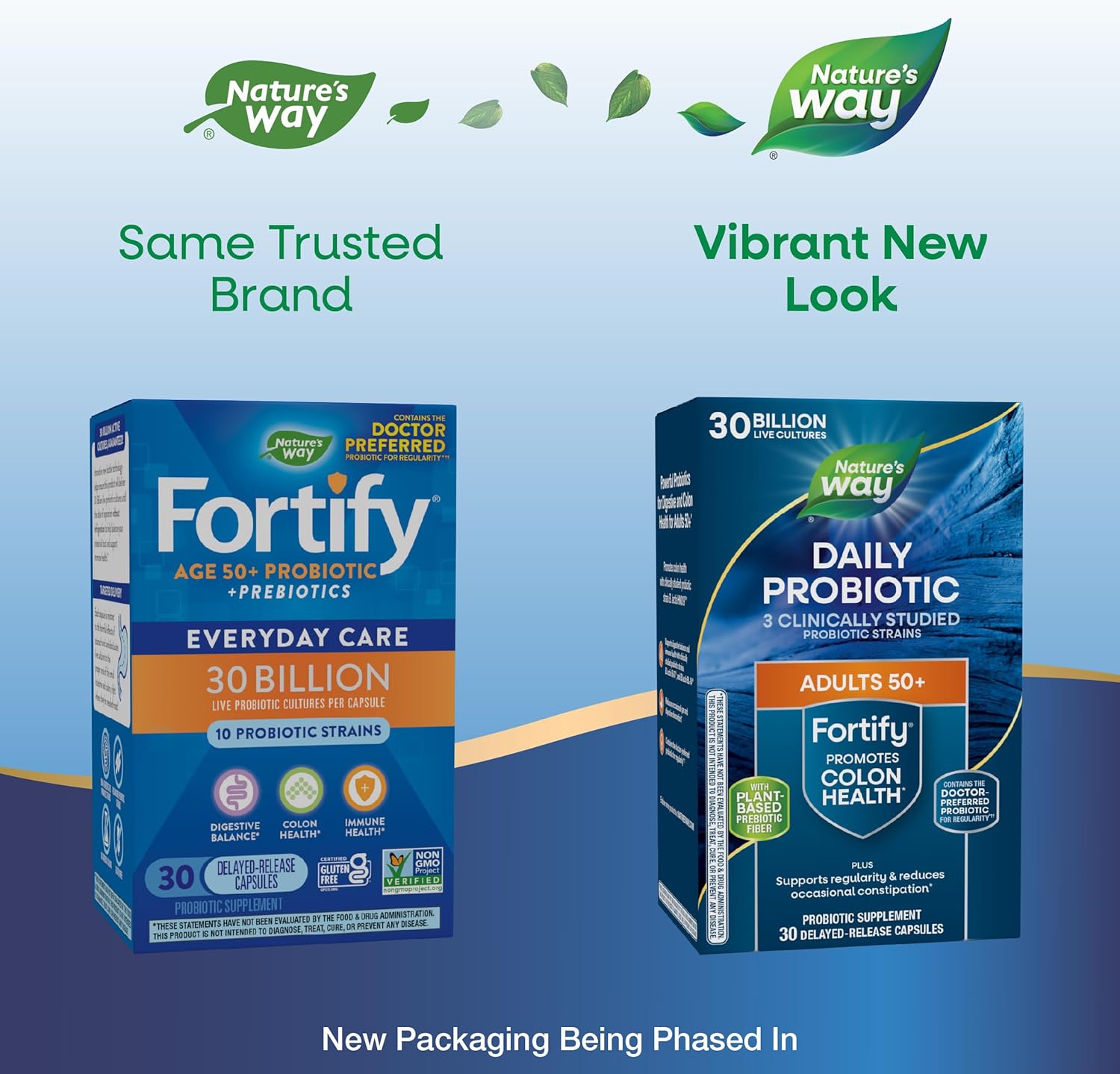 Nature's Way Fortify 50+ Daily Probiotic for Men and Women, 30 Billion Live Cultures, Colon, Digestive, and Immune Health Support* Supplement, 30 Capsules (Packaging May Vary) - Image 2