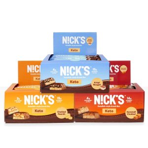Nick’s Sampler Pack Swedish Style Protein Bars, Keto Friendly Snack Bars, No Added Sugar, 5g Collagen, Low Carb Protein Bar, Low Sugar Meal Replacement Bar, Keto Snacks, 36-Count