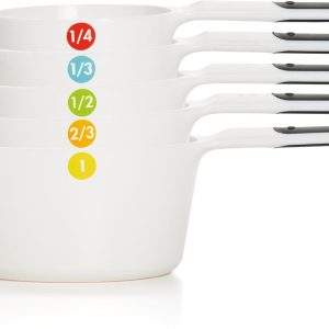 OXO Good Grips 6-Piece Plastic Measuring Cups- White, 5 Count(Pack of 1)