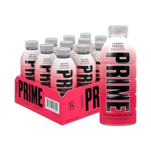 PRIME Hydration CHERRY FREEZE | Sports Drinks | Electrolyte Enhanced for Ultimate Hydration | 250mg BCAAs | B Vitamins | Antioxidants | 2g Of Sugar | 16.9 Fluid Ounce | 12 Pack