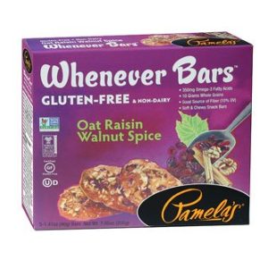 Pamela’s Products Whenever Bars Gluten Free Oat Raisin Walnut Spice — 5 Bars – 2 pc
