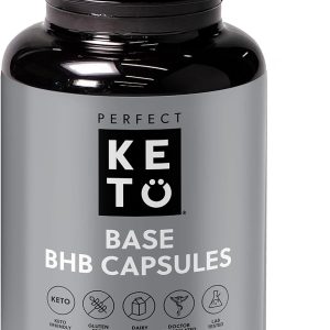 Perfect Keto Exogenous Ketones Capsules, Gluten Free BHB Salts Supplement for Ketosis & Fasting, Electrolytes for Hydration, Caffeine Free Energy, Keto Diet, Focus & Workout Support, 60 Count
