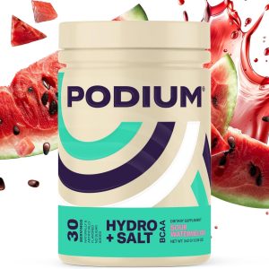 Podium Nutrition, Instantized BCAA Powder, Hydro and Salt, Sour Watermelon, 30 Servings, Electrolytes, Hydration, Recovery