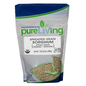PureLiving Sprouted Organic Sorghum Grain Dried Non-GMO – 24 Ounce Bag – Naturally Gluten Free and Useful for Replacing Wheat Products