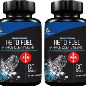 Research Labs 2 fer 1 Ad Keto Diet Pills Detox Cleanse & Support w/Apple Cider Vinegar 120 Count Proprietary Ketones, Hunger Suppressant Weight Loss Diet Pills