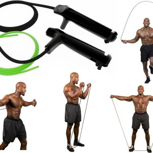 Resistance Jump Rope – Jump Rope and Resistance Band Combination for Working Out, Jump Rope Set, Innovative Handles, Adjustable Length and Strength, Training, Cardio, Exercise, Boxing, All-In-One Home Gym, Sports, Fitness Ropes for Men and Women