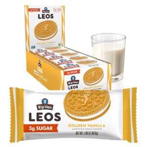 Rip Van LEOs – Golden Vanilla Sandwich Cookies – Low Sugar Snack Cookies – Low Carb Snack – Diabetic Snacks – 40 Low Sugar Cookies (10 Packs of 1.69oz)