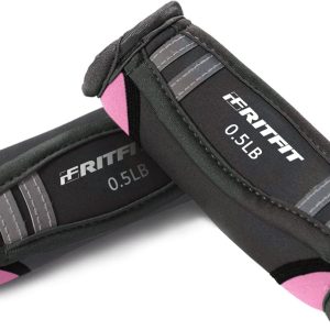 RitFit Soft Neoprene Hand Weights Set – 0.5lb / 0.75lbs / 1lbs / 1.5lbs (1 Pair) Walking Dumbbell for Women & Men with Reflective Straps – Jogging, Running, Physical Therapy, Aerobics – Pink Orange Blue Grey