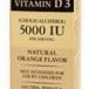 SOLGAR Liquid Vitamin D3 125 mcg (5,000 IU) – 2 fl oz, Pack of 2 – Natural Orange Flavor – Helps Maintain Healthy Bones & Teeth – Immune System Support – Gluten & Dairy Free – 118 Total Servings