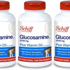 Schiff Glucosamine 2000mg with Vitamin D3 and Hyaluronic Acid, 150 Tablets – Joint Supplement (Pack of 3)