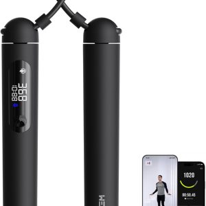 Smart Jump Rope for Men Women, Adjustable Jump Rope for Indoor Outdoor Workout, Jump Counting, Tracking – Data Analysis LED Display Screen Rechargeable Skipping Rope Fitness Gift for Adults Kids