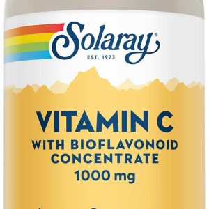 Solaray Vitamin C w/Rose HIPS, Acerola & Bioflavonoids, 1000mg, Supports Immune Function & Healthier Skin, Hair, Nails, Non-GMO, Vegan, 250 CT