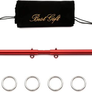 Sovyime Expandable Spreader Bar Adjustable Home Gyms Indoor Training Fitness Tools Sports Set(Red)