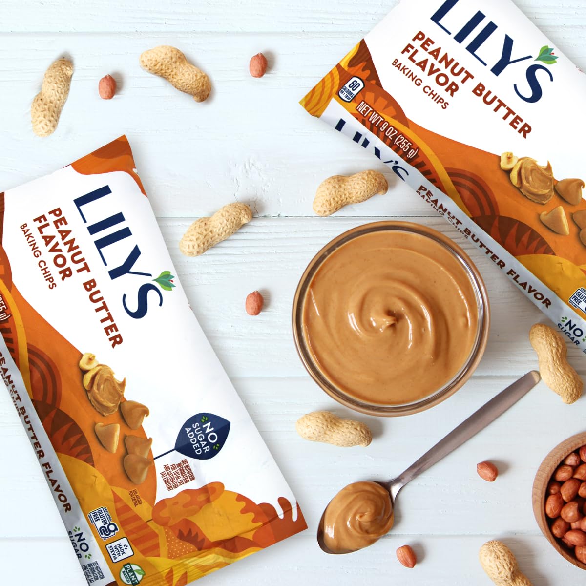 Sugar Free Peanut Butter Baking Chips, 3 Bags of Lily's Baking Chips 9oz Each, Delicious Baking Chips Without the Sugar, Perfect Peanut Butter Chips for Keto and Diabetic Friendly Recipes - Image 2