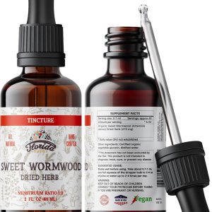 Sweet Wormwood Organic Tincture – Natural Intestinal Cleanse and Digestive Cleanse Supplement – Wormwood Herb Extract for Detox – Made in USA – 2 Fl Oz (Sweet Wormwood – 2 Fl Oz)