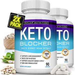 Toplux Keto Blocker Pills White Kidney Bean Extract – 1800 mg Natural Ketosis, Support Keto Diet, for Men Women, 90 Capsules, Supplement