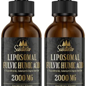 Trace Minerals Electrolytes Drops 2000 MG | Liquid Liposomal Fulvic Humic Acid Supplement | 72+ Trace Minerals | Hydration | Detoxification | Energy | pH Balance | Digestion | Immunity | 4 Oz
