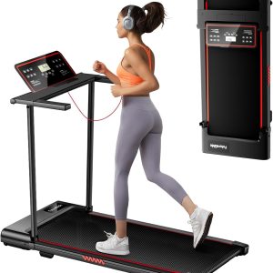 Treadmill with Handle, 3.0HP Treadmills for Home Small Spaces, Electric Portable Foldable treadmill with LED Display, Walking Pad Treadmill with Handle, Compact Walking Treadmill with 320 LBS Capacity