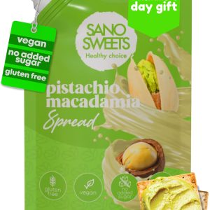 Vegan Pistachio Macadamia Spread Gluten-Free Sugar-Free Creamy Texture Perfect For Pancakes Smoothies Desserts Keto-Friendly Nut Butter Low Sugar No Palm Oil Organic Alternative Healthy Delicious Snack
