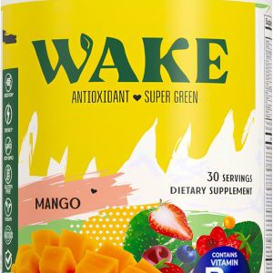 Wake Weight Loss Nutrition Super Greens – Organic Greens Powder to Reduce Bloat, Boost Immunity, Healthy Digestion for Women – Antioxidant Support – Spirulina – Chlorella – Mango and Mint