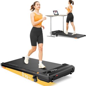 Walking Pad Treadmill with 10% Incline, Under Desk Treadmill, Compact Portable Treadmills for Home Office, 285lbs Capacity, APP/Remote Control, Exercise Anytime, Low-Noise