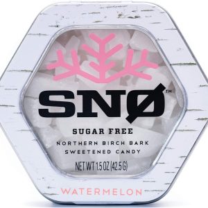 Watermelon KETO Xylitol Candy Chips – SNØ 1.5oz Tin – Sugar-Free Candy With Only 2 Ingredients | Low Carbs, Diabetic-Friendly, Non-GMO, Vegan, GF & Kosher | Purest candy in the world!