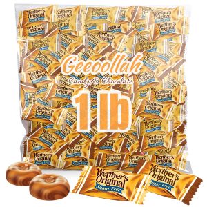 Werther’s Original Hard Sugar Free Caramel Candy, Individually Wrapped Healthy Sweet Caramel Bites for Guilt-Free Pleasure, Melts in Your Mouth in a Satisfying Creamy Way, 1lb