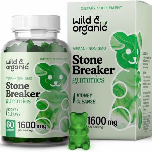 Wild & Organic Chanca Piedra Stone Breaker Gummies 1600mg – Kidney Cleanse Detox & Gallbladder Support – Kidney Stones Dissolver w/Chanca Piedra Herb – 60 Vegan Gummies