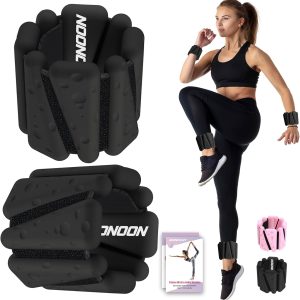 Wrist Ankle Weights Bangles 4lb/2lb for Women, Adjustable Silicone Pilates Weights Bracelet, Heavy Duty Fasteners Wearable Arm & Leg Weights for Yoga, Pilates, Barre, Walking and Gym (Set of 2)