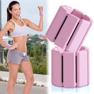 Wrist Ankle Weights for Women and Men, Adjustable Weights Silicone Wrist Bangles Set of 2(1 Lb Each), for Gym, Yoga, Strength Training, Pilates, Swimming, Home Workouts