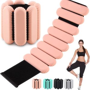 Wrist Weights for women,Wrist Ankle Weights for Strength Training,Graded Silicone Weighted Bracelet for Walking, Running, Yoga, Aerobics, Adjustable Training Intensity ankle weights for Women Set of 2 (1Lb Each)