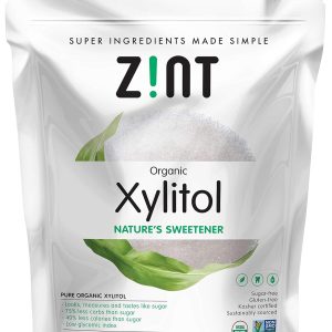 Zint Organic Xylitol Sweetener (5 lbs): USDA Certified Natural Sugar Free Substitute, Non GMO, Low Glycemic Index, Measures & Tastes Like Sugar, 80 Ounce