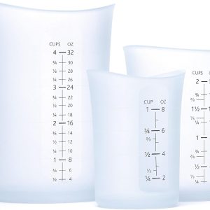 iSi Flex-it Silicone Measuring Cups (Set of 3) – Includes 1-Cup, 2-Cup, 4-Cup Sizes, Flexible & Durable with Easy-to-Read Indicators for Baking & Cooking – Dishwasher Safe, Essential Kitchen Gadgets
