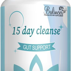 15 Day Cleanse, Gut and Colon Support, Advanced 15 Day Gut Cleanse Detox for Women & Men with Senna, Cascara Sagrada & Psyllium Husk, Non-GMO, 30 Capsules