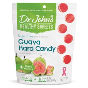 Dr. John’s Sugar Free Candy, Healthy Hard Candy with Zero Sugar, Low Calorie Snacks, Keto Friendly, Vegan, Gluten Free, Guava Flavor, 3.85 OZ