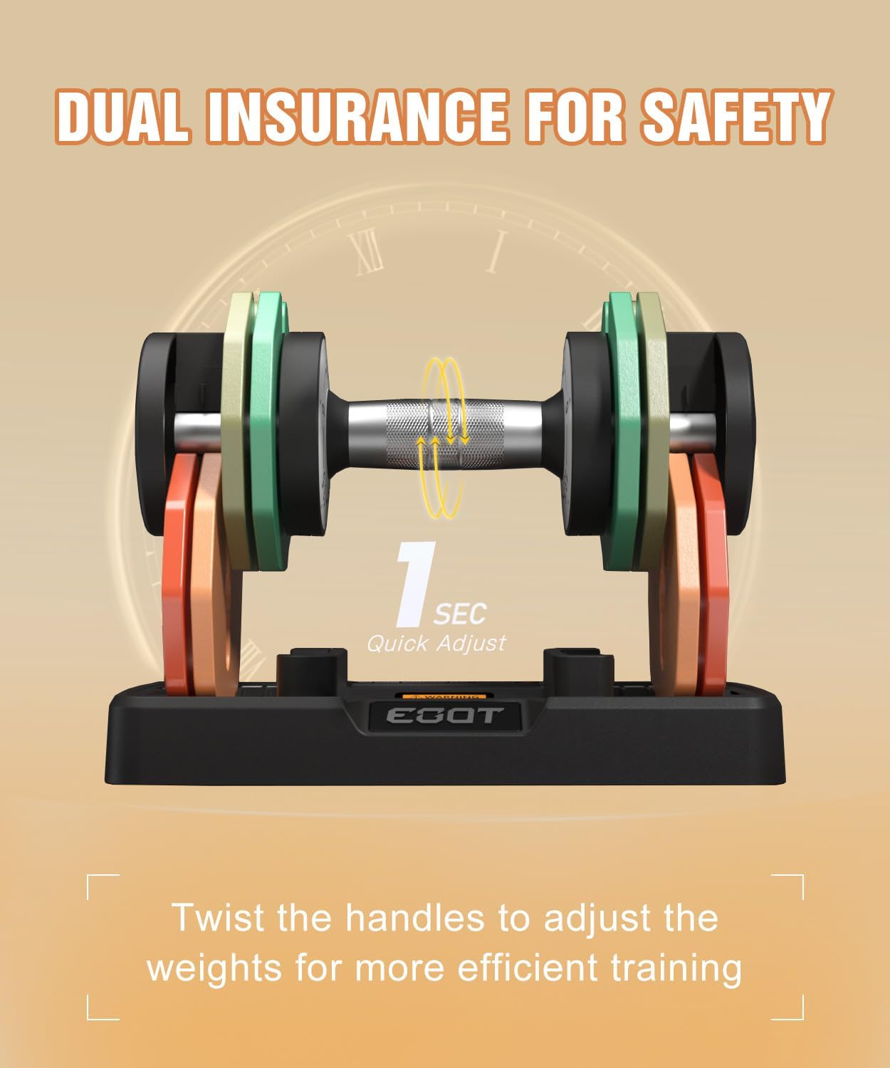 Adjustable Dumbbells Set/Single, 12.5LB/22.5LB/55LB 5 in 1 Free Adjustable Dumbbell Set with Anti-Slip Handle & Rainbow-colored Weight Plates for Home Gym, Weight Set for Women Men - Image 3