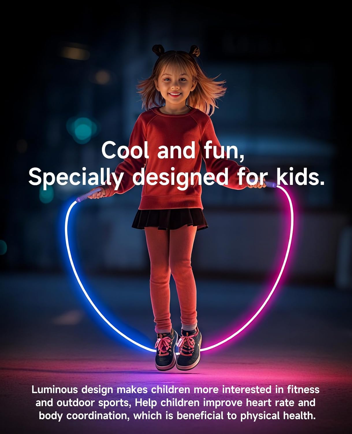 LED Light Up Jump Rope for Kids and Adult, Adjustable Glowing Skipping Rope for Boys and Girls, Colorful Luminous Jumping Rope for Fitness and Workout - Image 4