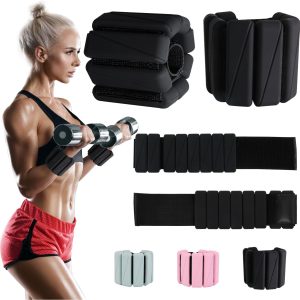 Adjustable Ankle Weights for Women Men,Wrist Weights set for Walking Running,1 Pair (1Lbs Each) Silicone Workout Weights for gym fitness, Jogging,yoga,pilates,strength training,physical therapy (Green)