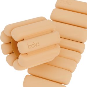 Bala Bangles Wrist & Ankle Weights for Women & Men (Sand) – 1 Pound Adjustable Silicone Weighted Bracelet Set for Gym, Yoga, Pilates, Cardio & Strength Training – Wearable Arm & Leg Workout Weights