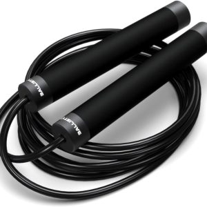 Ballistyx Jump Rope – Premium Speed Jump Rope with 360 Degree Spin, Steel Handles, Silicone Grips and 2 x Adjustable Cables – for Crossfit, Gym & Home Fitness Workouts & More
